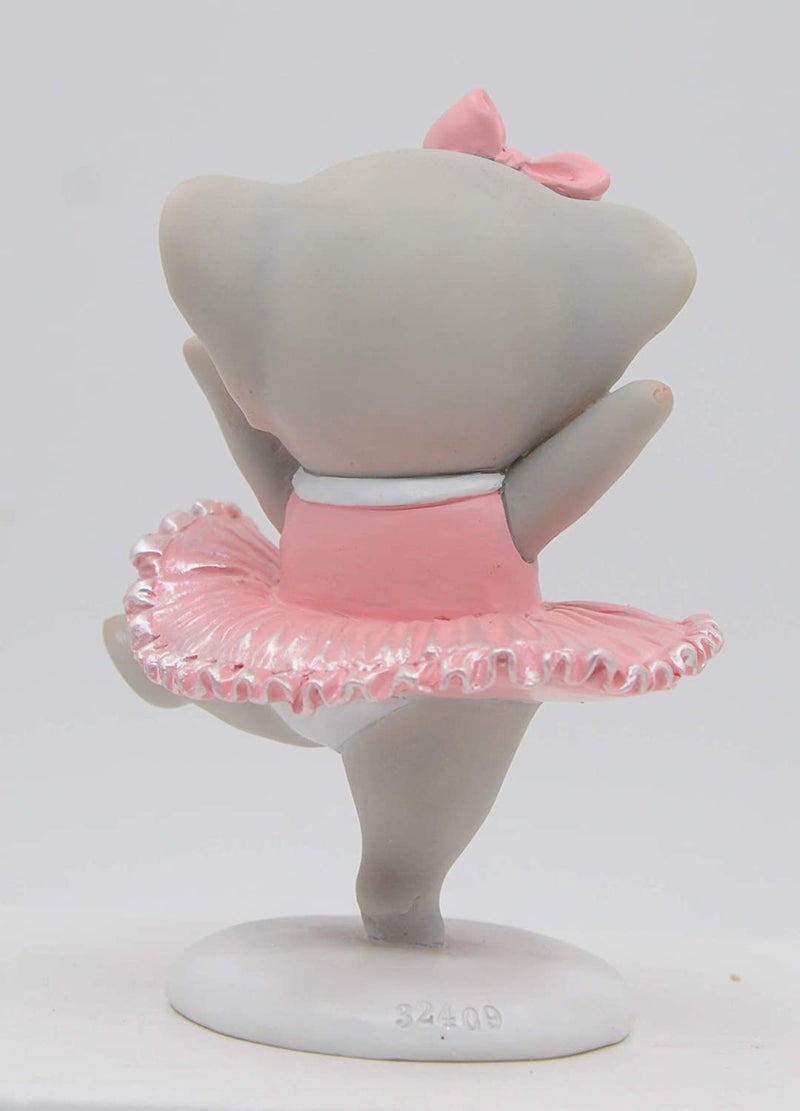 Comfy Hour Wildlife Collection 5" Cute Dancing Ballet Elephant Pink Dress Figurine, Elephant Cake Topper, Collectible Statue, Desktop Decoration, Girl's Mini Gift, Hand Made and Painted Polyresin - Image 4